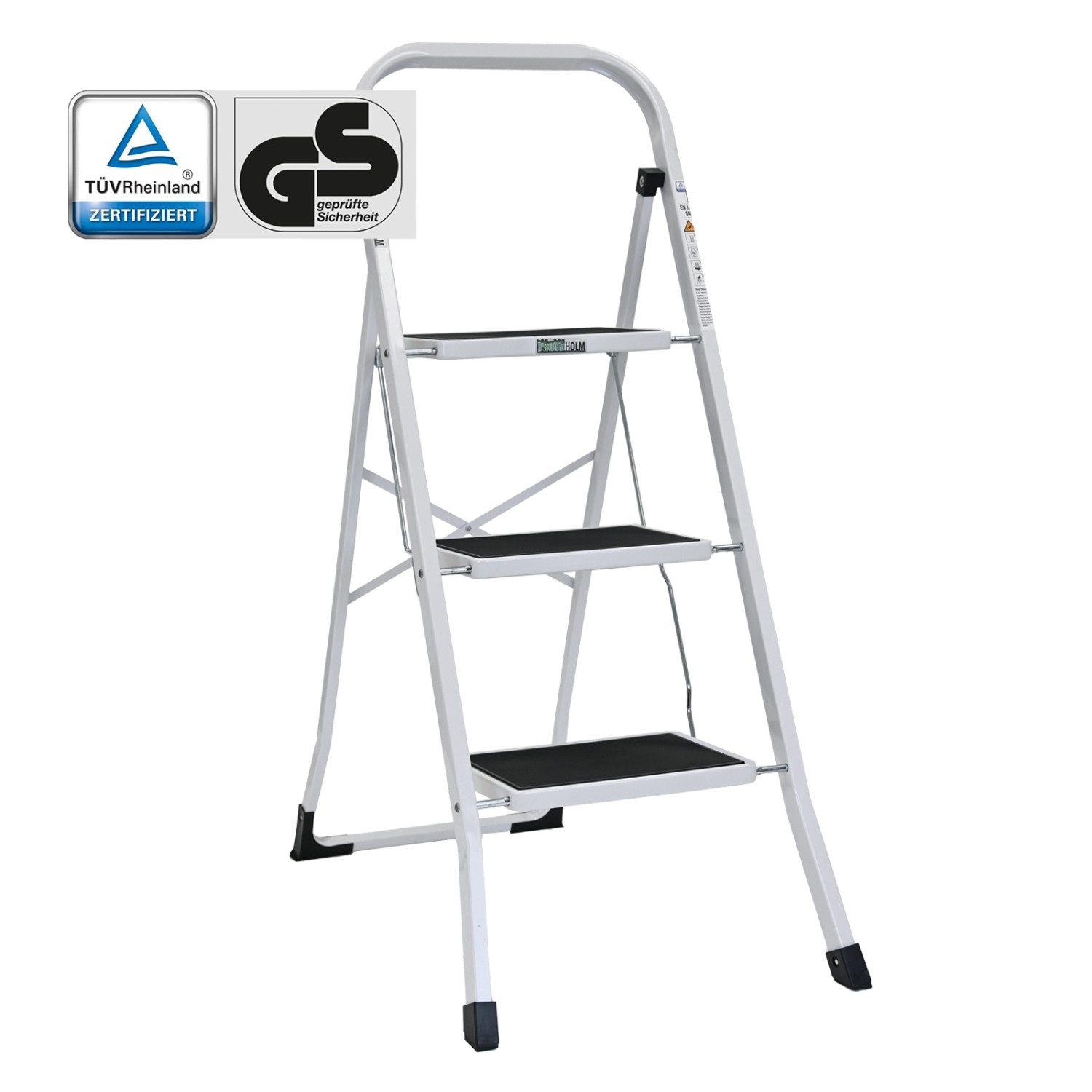 TRUTZHOLM Trittleiter 3 Stufen Klappbar TÜV/GS 150 kg Anti-Rutsch Trittfläc günstig online kaufen