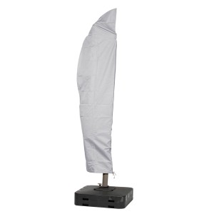 Graue Schutzhülle für einen Ampelschirm, passend für Schirme bis Ø 400 cm.