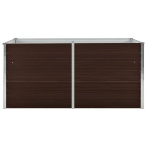 Braunes vidaXL Hochbeet aus Stahl, 160x80x77 cm, ideal für Garten und Terrasse.