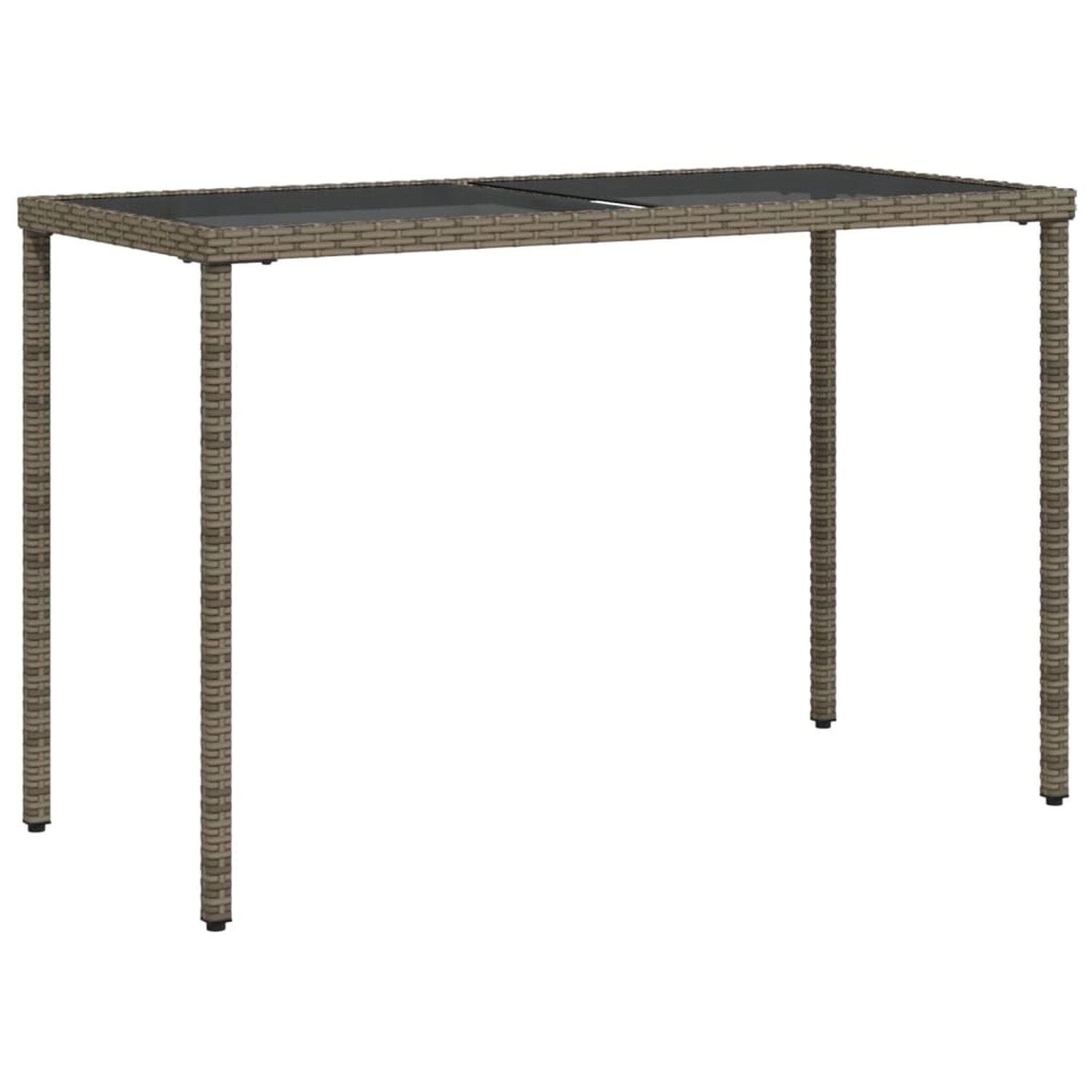 vidaXL Gartentisch mit Glasplatte Grau 115x54x74 cm Poly Rattan 365073 günstig online kaufen