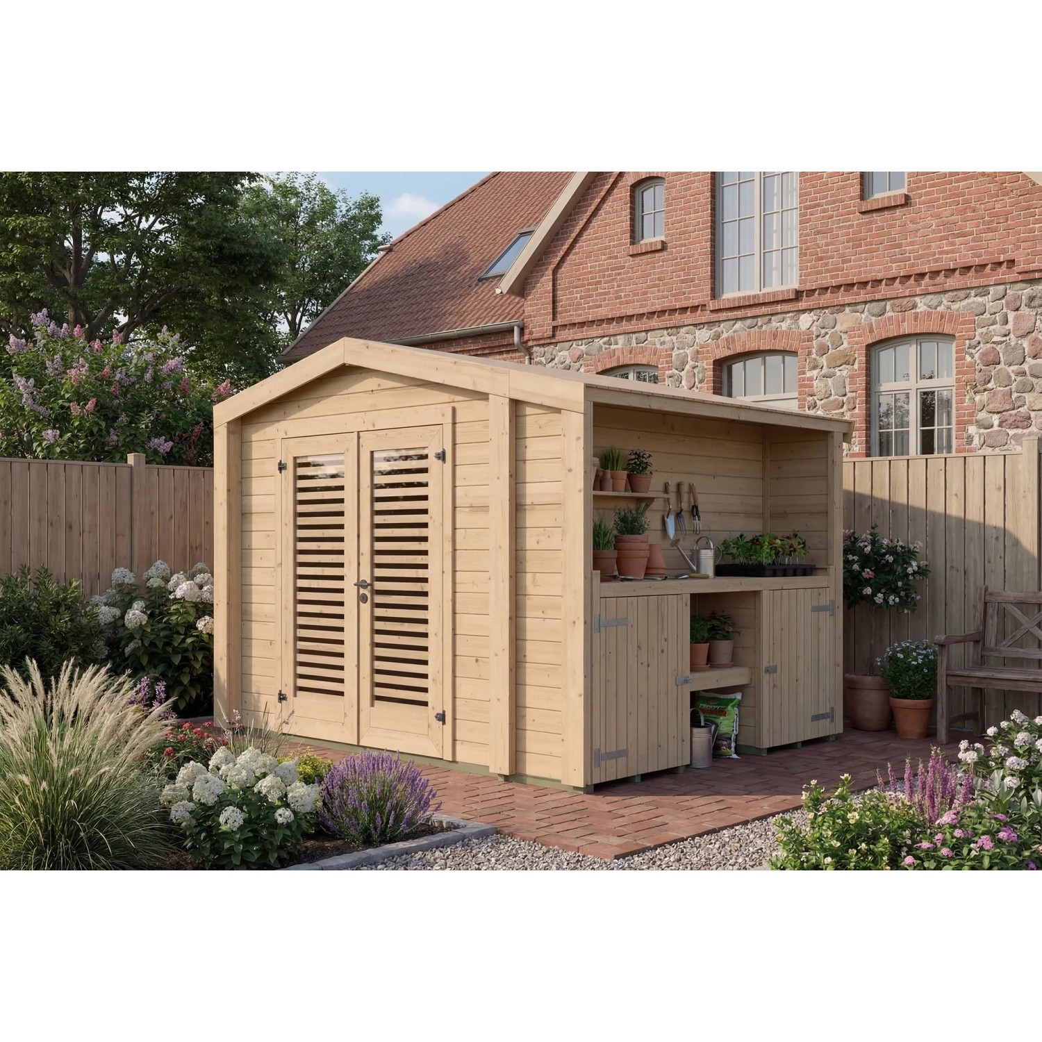 Weka Holz-Gartenhaus Killarney Satteldach Natur Unbehandelt 311 cm x 263 cm