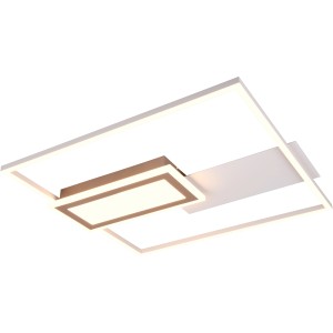 Moderne LED Deckenleuchte Spiro in Warm-Grey und Coffee, dimmbar und mit Fernbedienung.