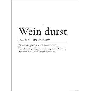 Pro Art Dekopanel "Weindurst" 40x30cm: Typografie-Bild mit Definition des Wortes Weindurst.