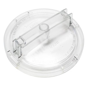 Transparenter Filterdeckel für Sunsun Poolpumpe. Ersatzteil für Poolfilteranlage mit Verriegelung und Anleitung.