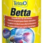 Tetra Betta Flockenfutter, 100ml Dose mit Abbildung eines Kampffisches.