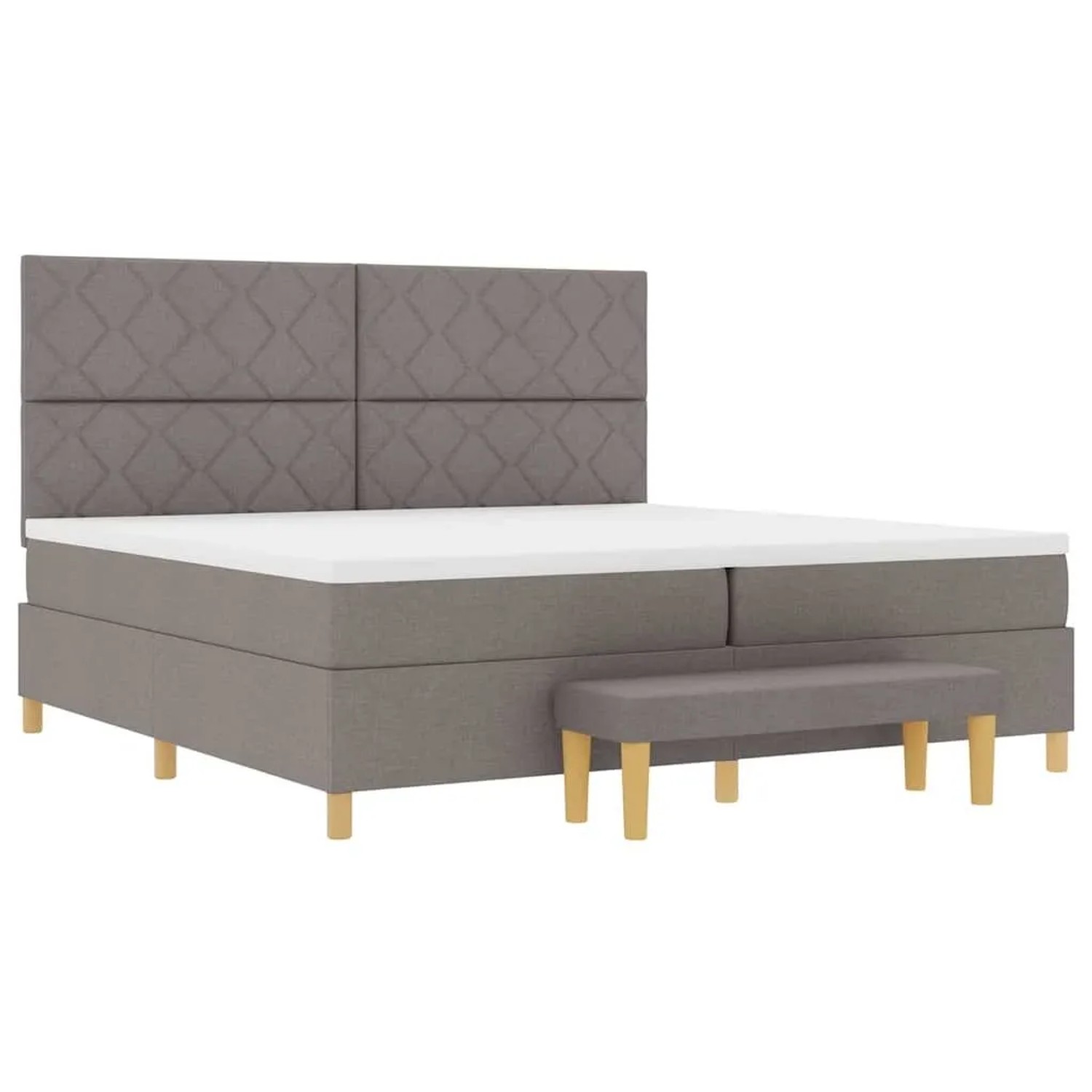 vidaXL Boxspringbett mit Matratze Taupe 200 x 200 cm Stoff 3344405 günstig online kaufen