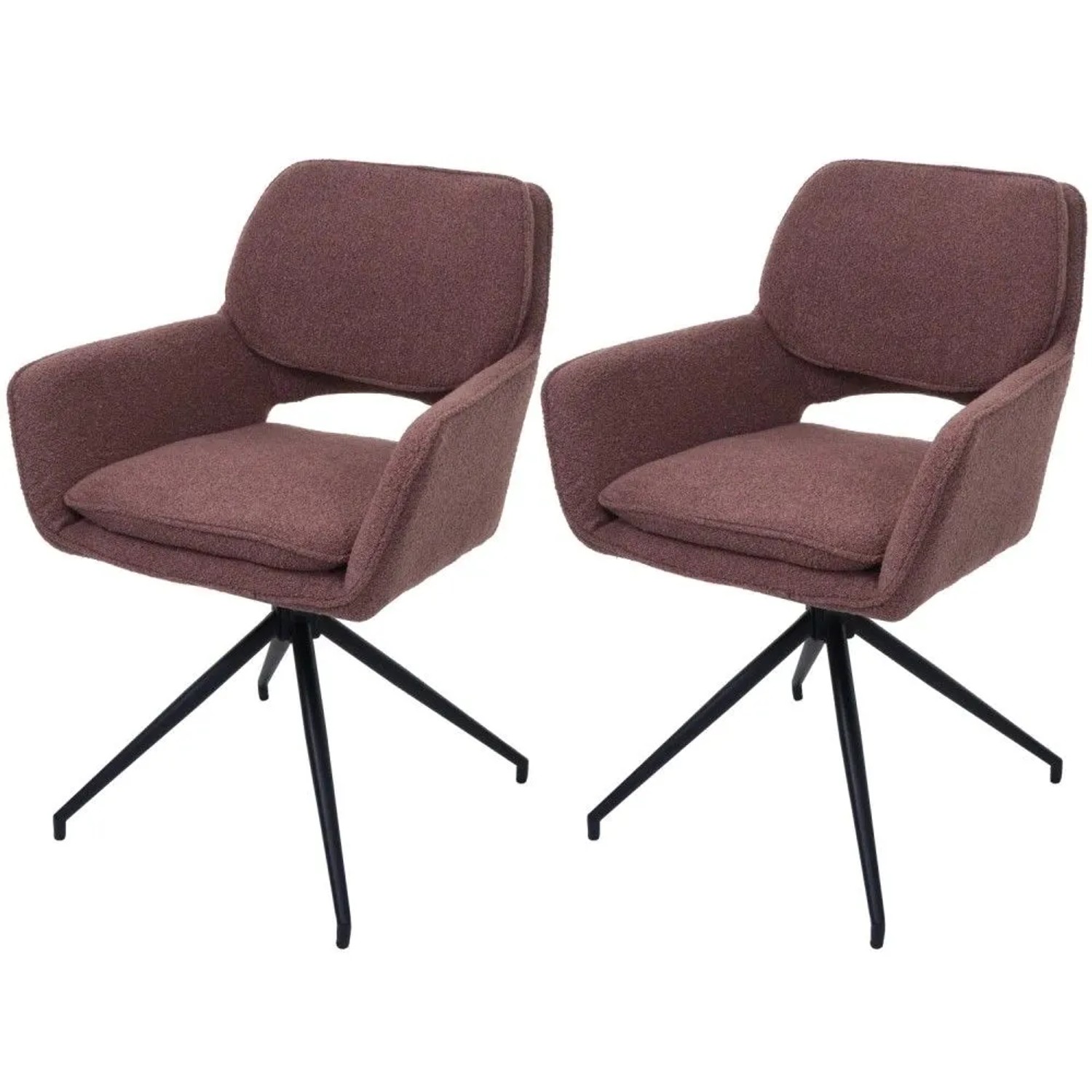 MCW Esszimmerstuhl N74 2er-Set Stoff Boucle 540g/m² Hellbraun
