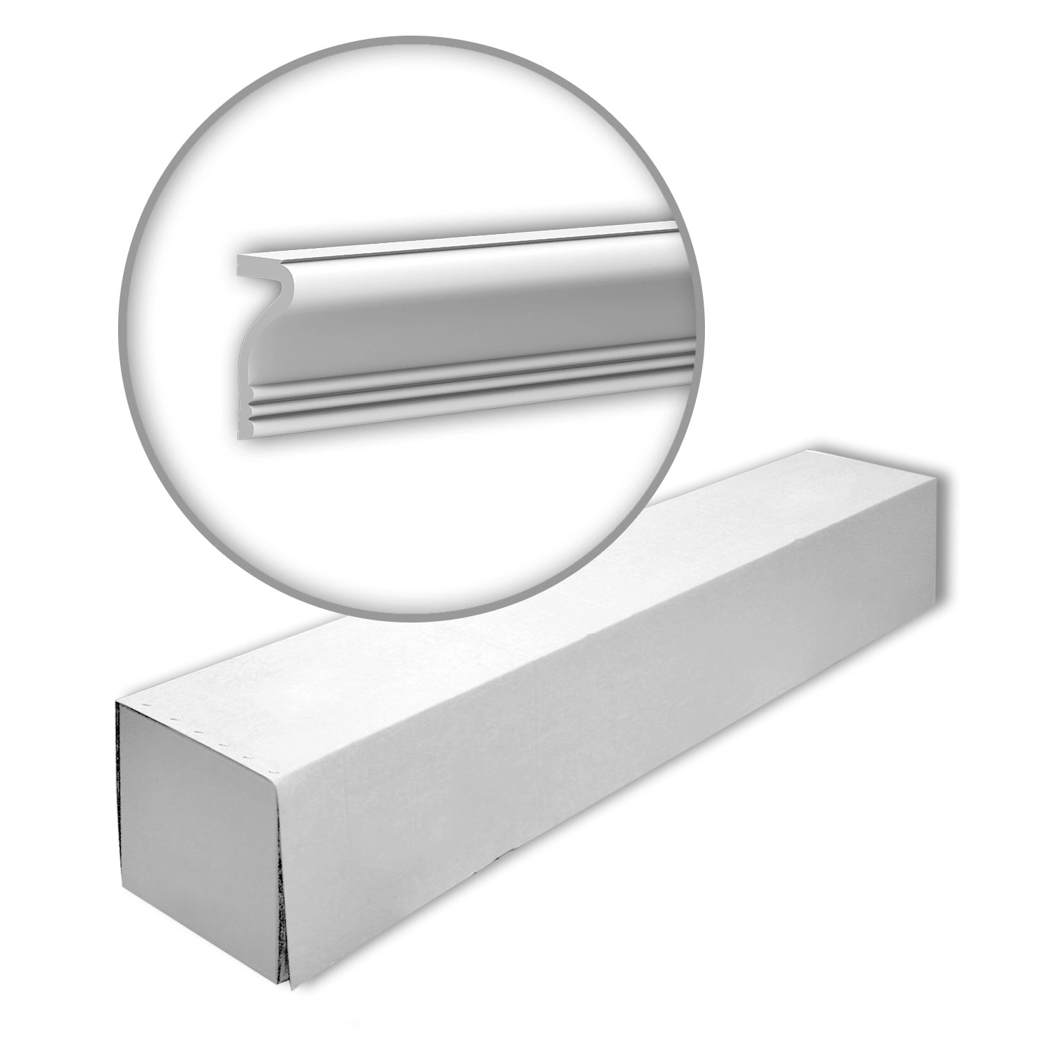 PROFHOME 651392-Box Wandleisten 1 Karton Set mit 12 Friesleisten Weiß