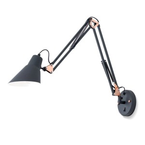 Orion Leuchten Wandleuchte E27 Mit Kippschalter 40W Dimmbar Schwarz