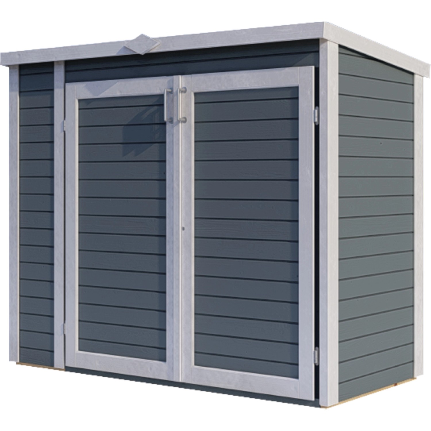 Bertilo Gartenschrank Multibox 3, grau, 200x82 cm, aus FSC®-zertifiziertem Holz.