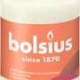 Bolsius Rustik-Kerze Shine, 80/68 mm, weiche Perle, Stumpenkerze mit Papierband.