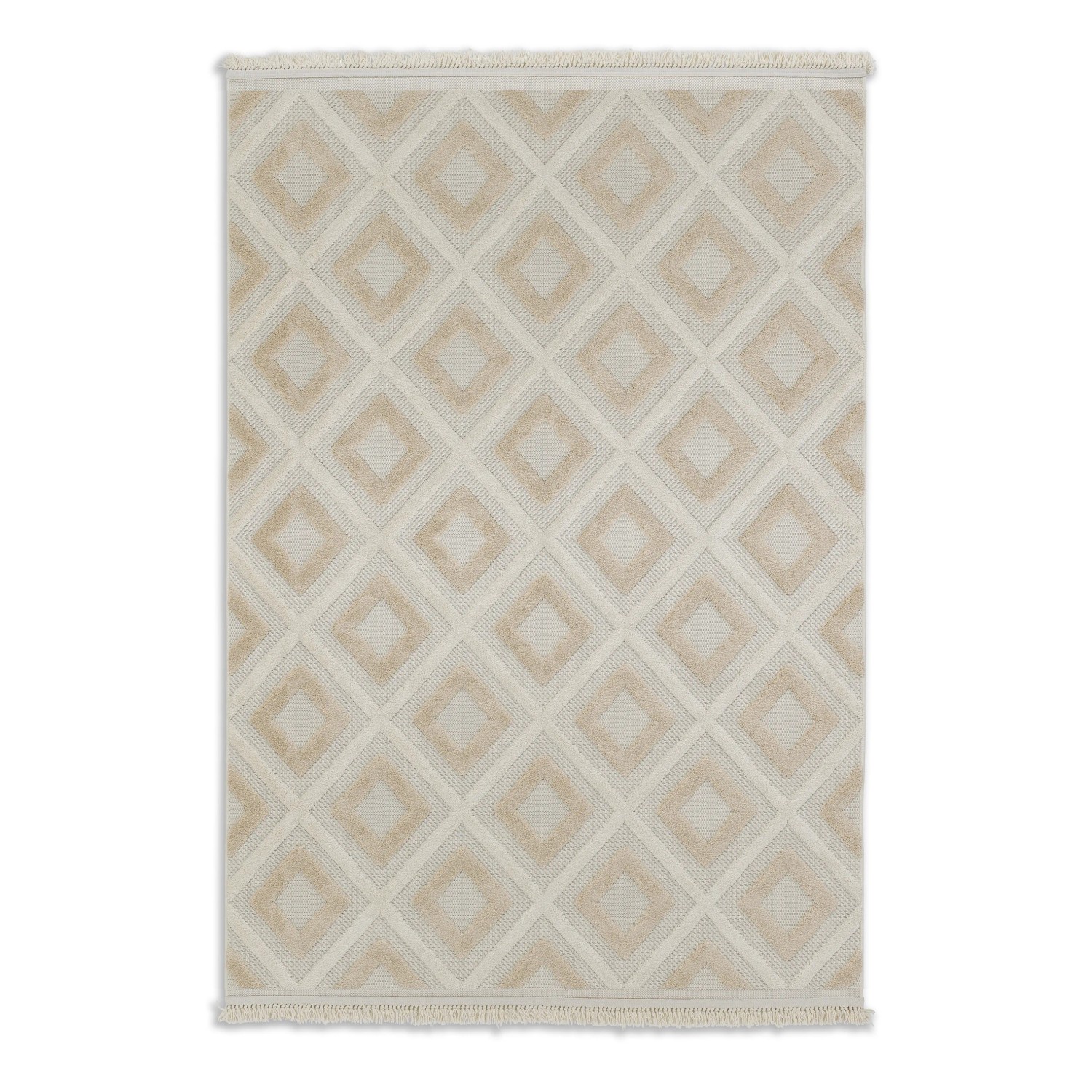 Schöner Wohnen Teppich Summer Quadrat 133 cm x 190 cm Beige