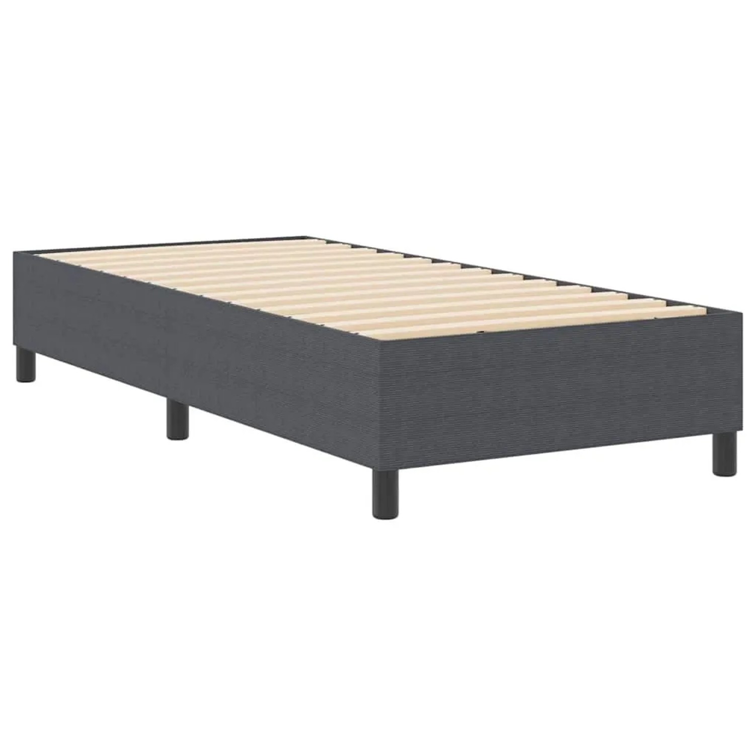 vidaXL Boxspringbett Dunkelgrau 90 x 200 cm Cordstoff 3337388 günstig online kaufen