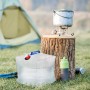 Relaxdays 4er Set Faltkanister (20L) für Camping. Transparent, blau und rot mit Hahn und Tragegriff.