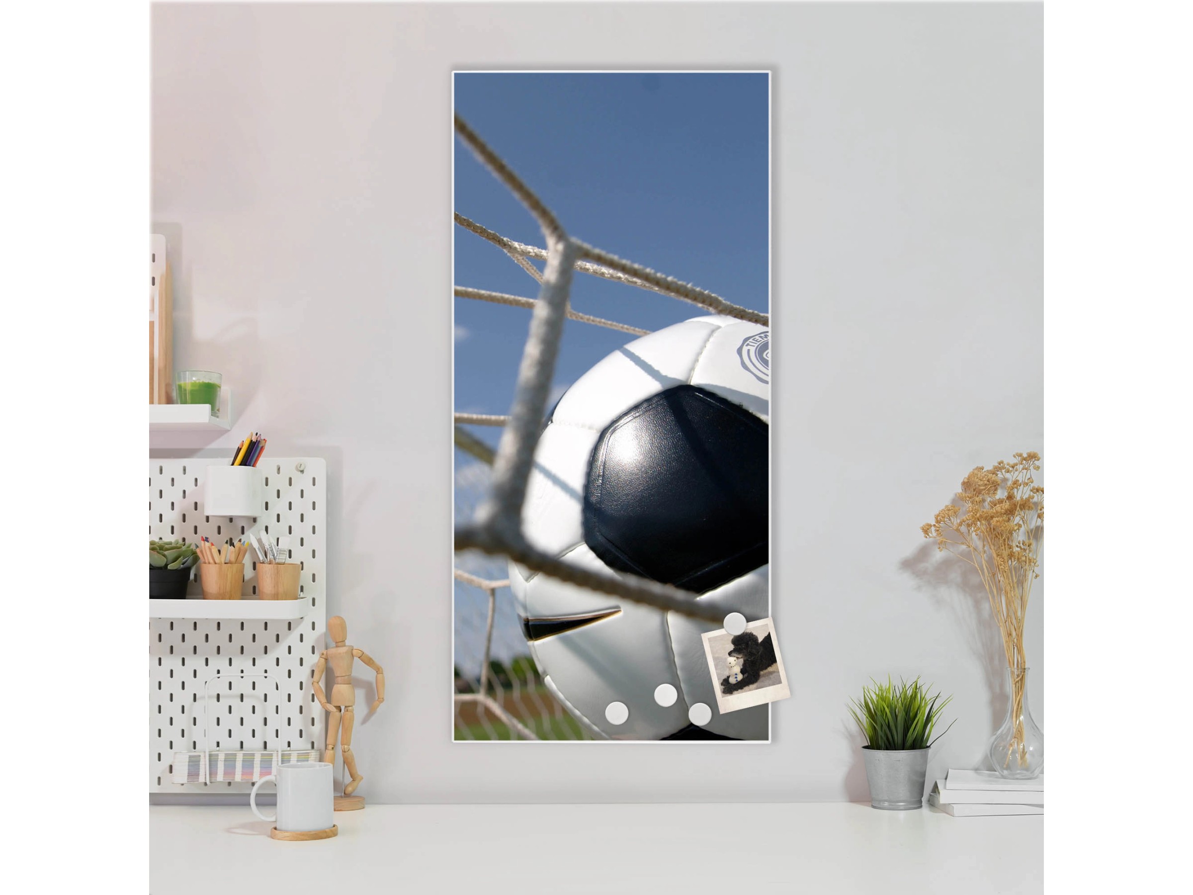 Banjado® Magnettafel 30x75 Cm – Magnetwand Aus Metall Mit 4 Magneten, Perfekt Für Küche & Büro