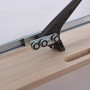 wolfcraft Fliesenschneider TC 610 W: Schneidevorrichtung mit Führungsschiene und Holzbasis.