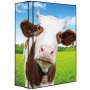Abschließbarer Banjado XXL Medizinschrank mit Kuh-Motiv, anthrazit, 35x46x15cm.