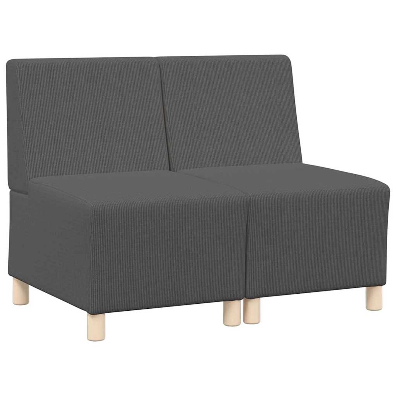 vidaXL Modulares Sofa ohne Armlehnen 2 Stk Dunkelgrau 55 x 74 x 82 cm 33997 günstig online kaufen