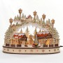 Dekohelden24 LED Holz Schwibbogen mit Bewegtem Weihnachtsbaum Inklusive Netzteil und Batteriebetrieb Möglich mit Wanderfiguren L/B/H 45 x 12 x 35 cm