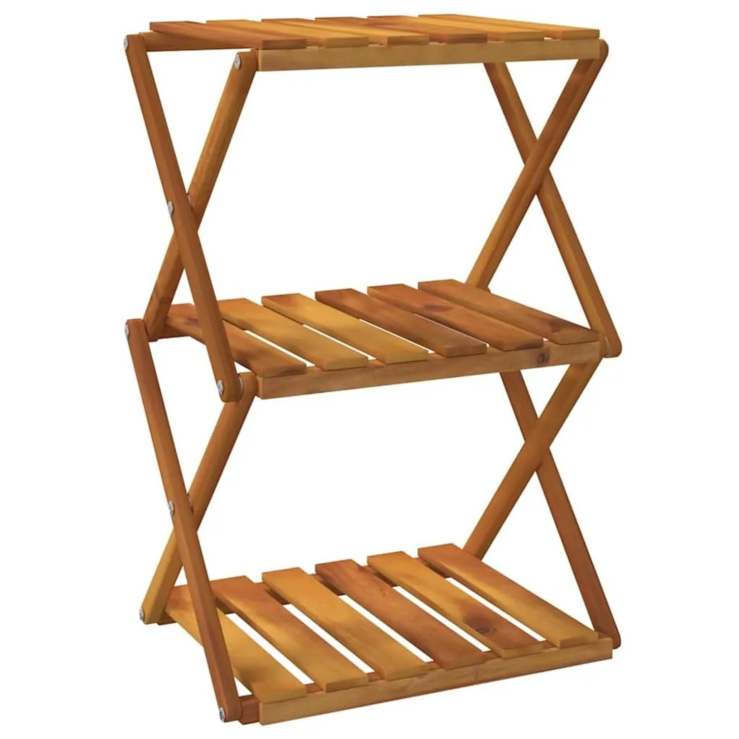 vidaXL Klappregal 3 Böden Braun 43x31x63 cm Massivholz Akazie 153329