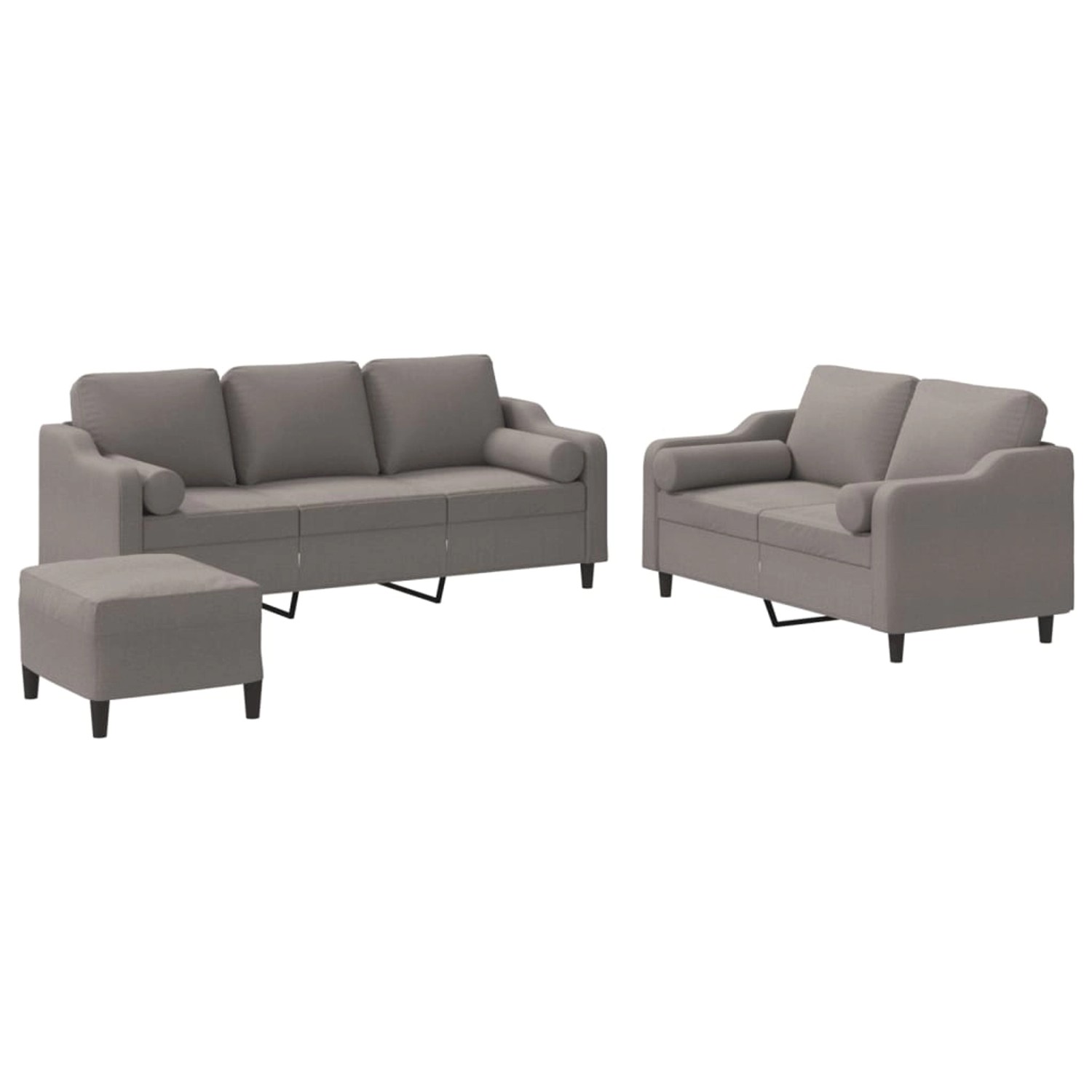 vidaXL 3-Tlg Sofagarnitur mit Kissen Taupe Stoff 3201865 günstig online kaufen
