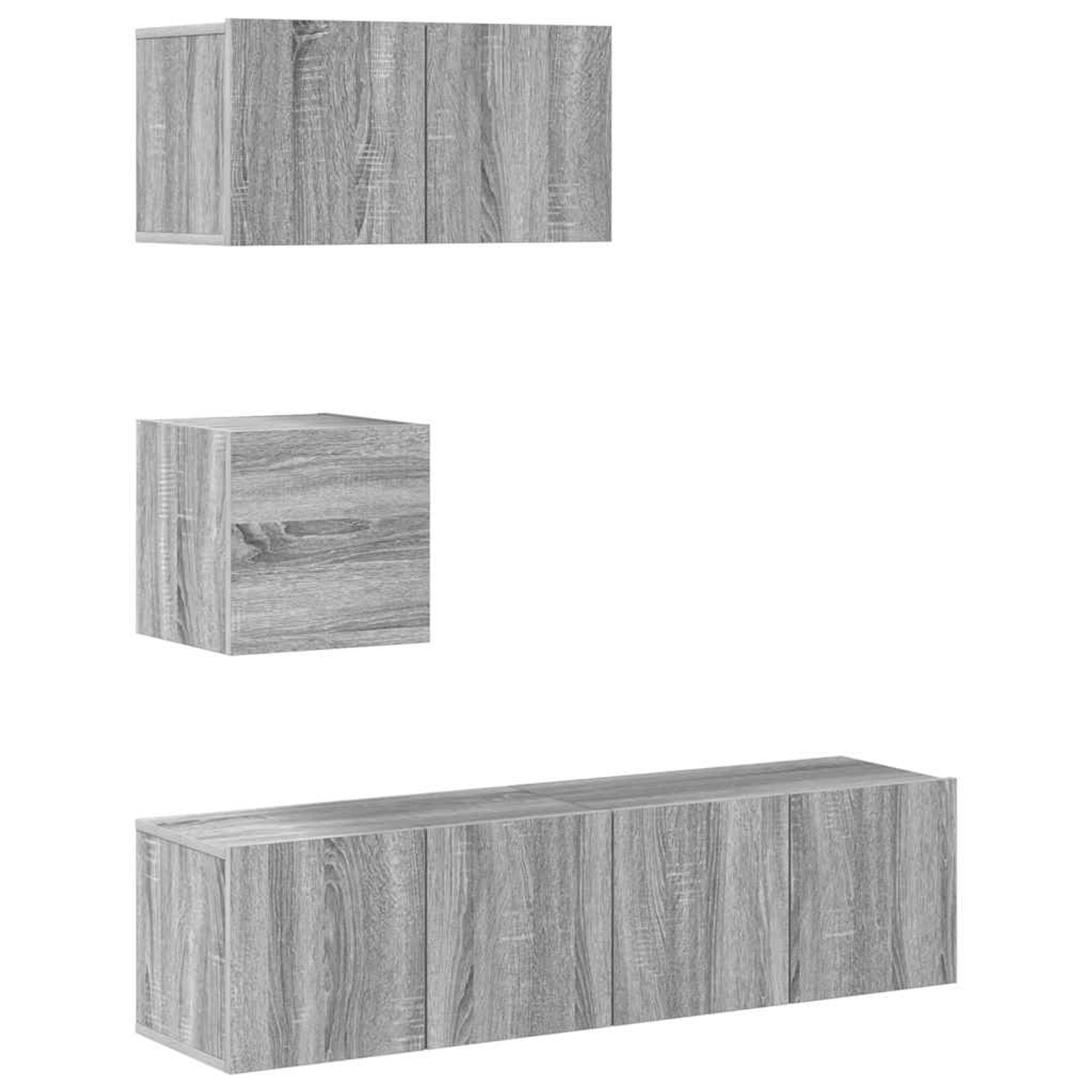 vidaXL 4-Tlg TV-Schrank-Set Grau Sonoma Holzwerkstoff 3120318