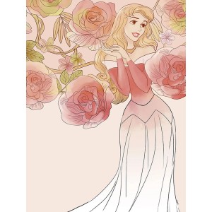 Disney Dornröschen Poster (30x40 cm) in Rosa mit Rosen für das Kinderzimmer.