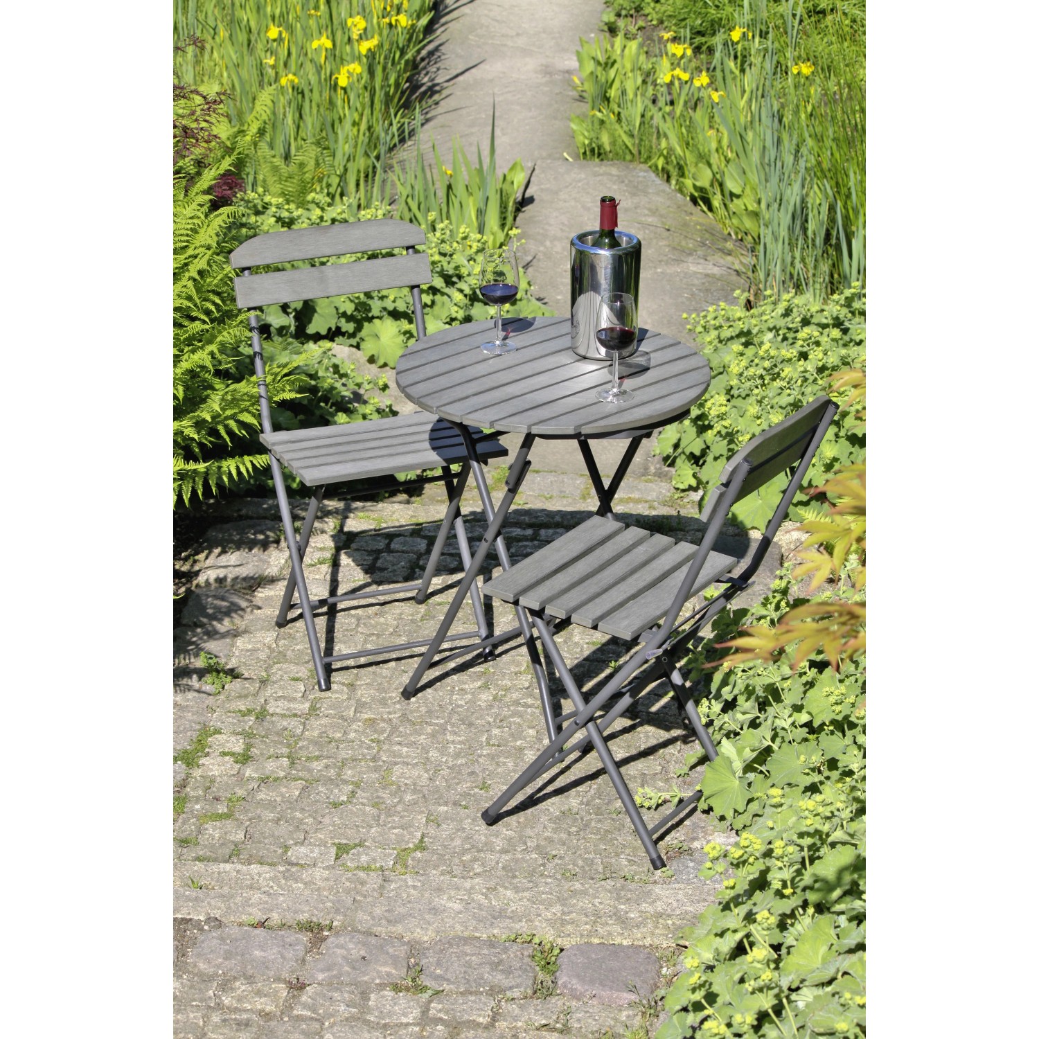 Garden Pleasure Balkonmöbel Set Lugo 3-tlg. Grau kaufen bei OBI