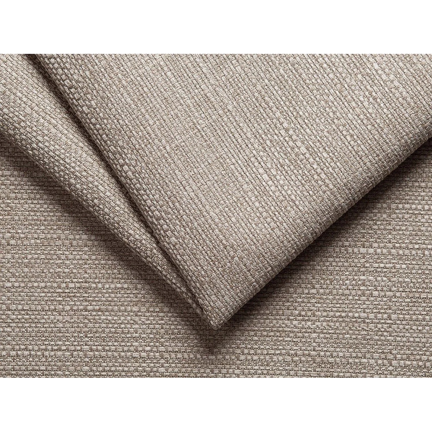 Nahaufnahme des beigen Polyester-Stoffs für den Vente-unique Schlafsessel Vizir. Zeigt feine Webstruktur und Textur.