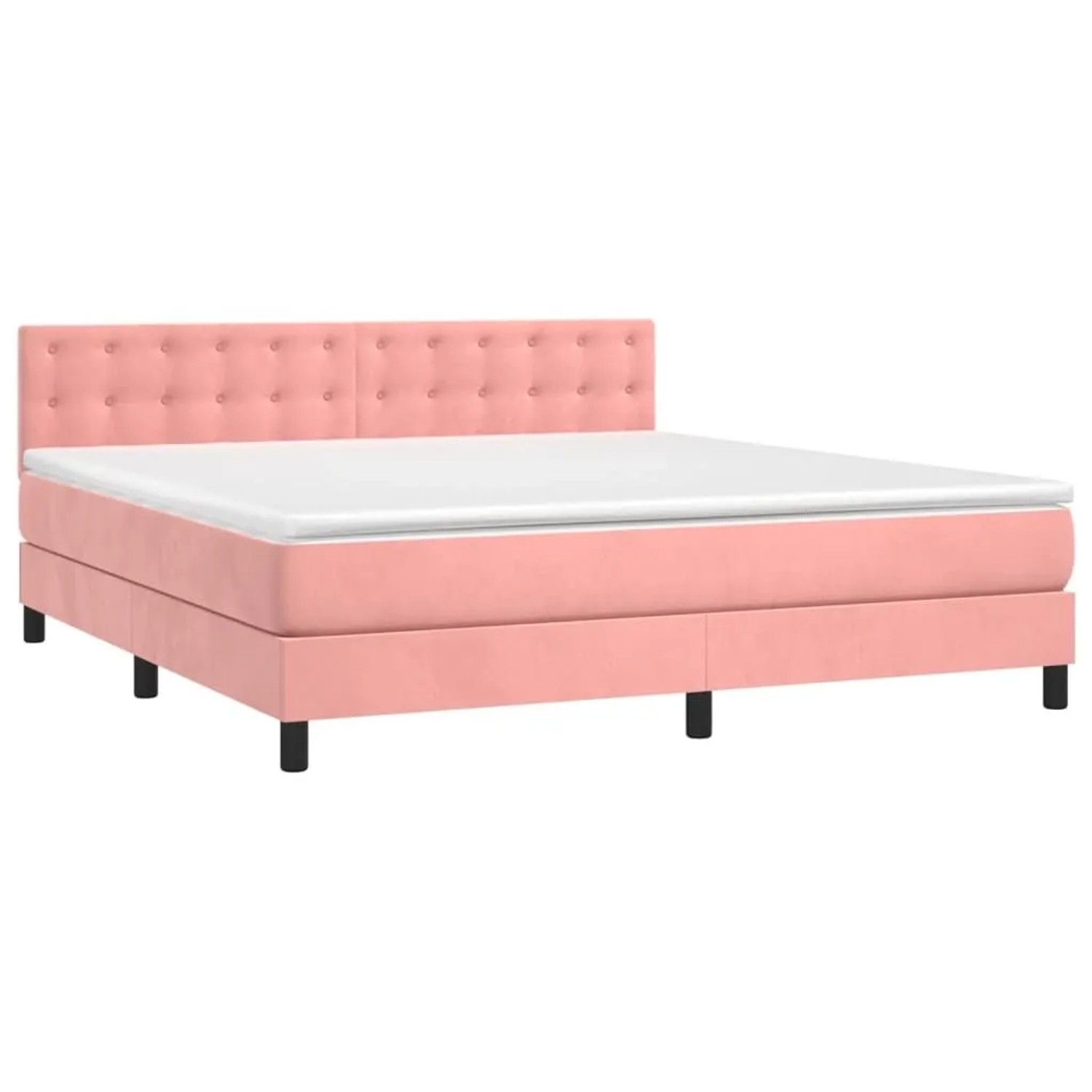vidaXL Boxspringbett mit Matratze Rosa 160x200 cm Samt 3141556 günstig online kaufen
