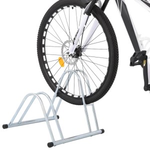 vidaXL Fahrradständer für 2 Fahrräder Freistehend Verzinkter Stahl 4005565