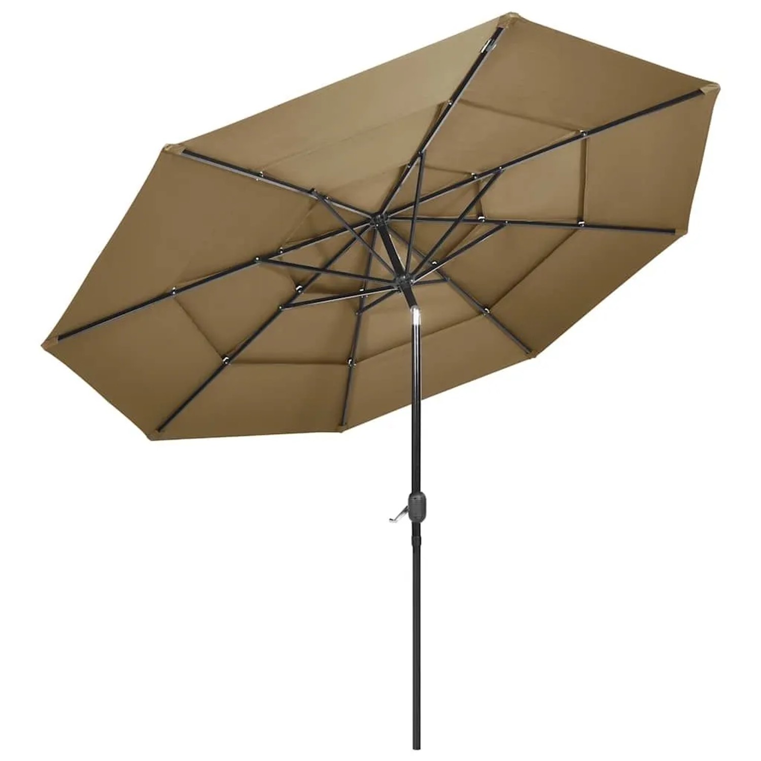 vidaXL Sonnenschirm mit Aluminium-Mast 3-lagig Taupe 3 m 313871