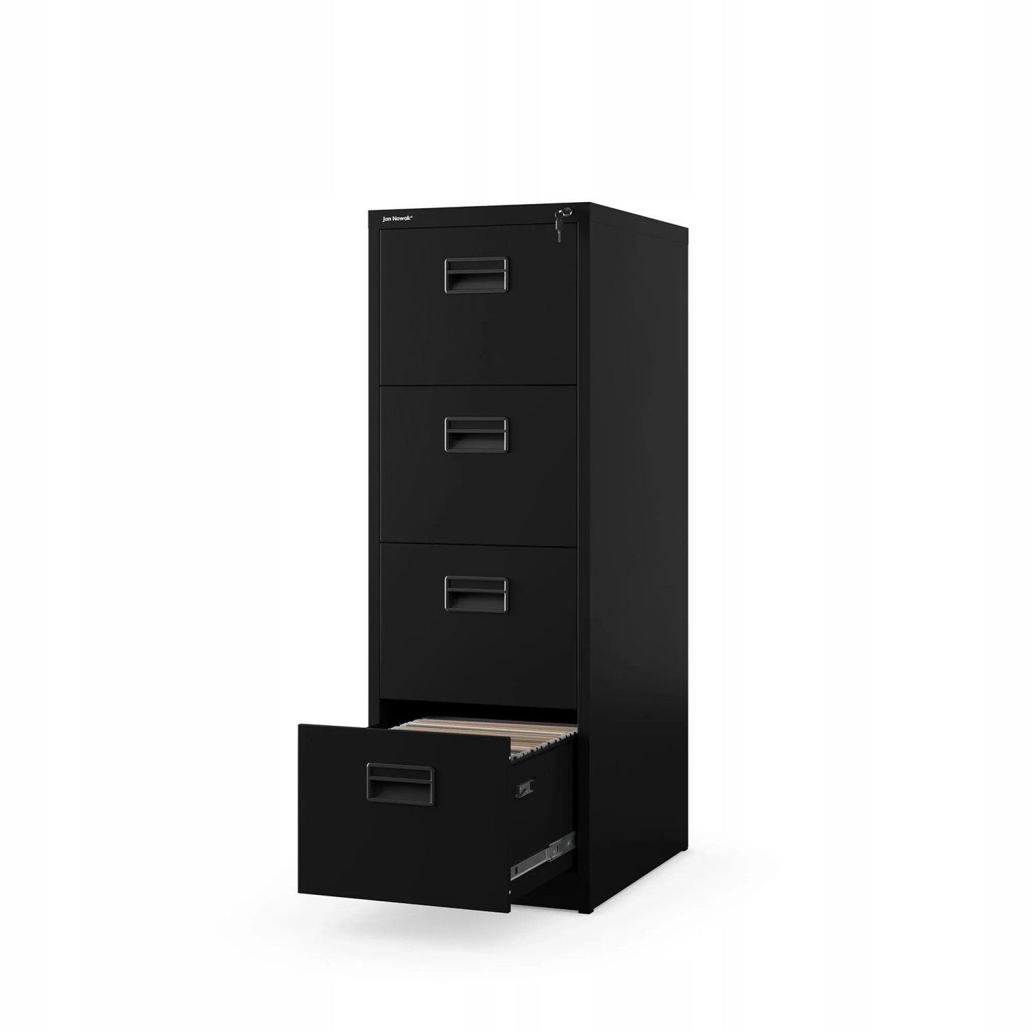 Jan Nowak Aktenschrank mit 4 Schubladen SARA V4 132 x 46 x 62 cm Schwarz