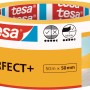 Gelbes tesa® Malerband Perfect+ 50mm x 50m Rolle für scharfe Farbkanten.