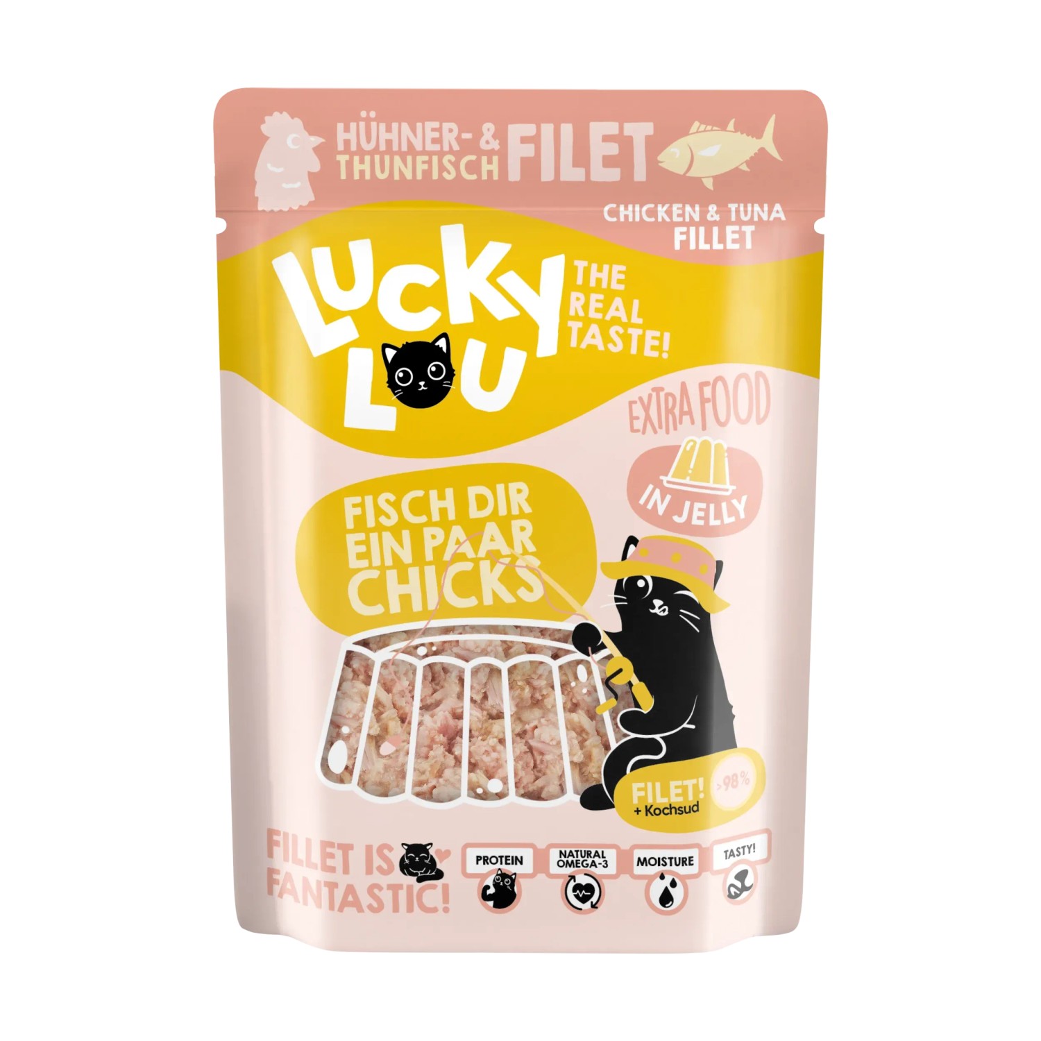 Lucky Lou Katzen-Nassfutter Thunfisch & Hühnerf in Jelly 70 g