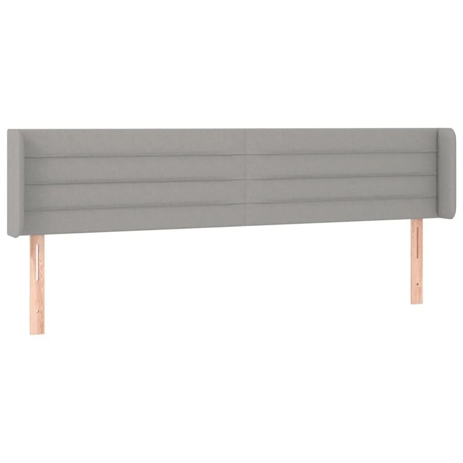 vidaXL Kopfteil mit Ohren Hellgrau 203x16x78/88 cm Stoff 3118930