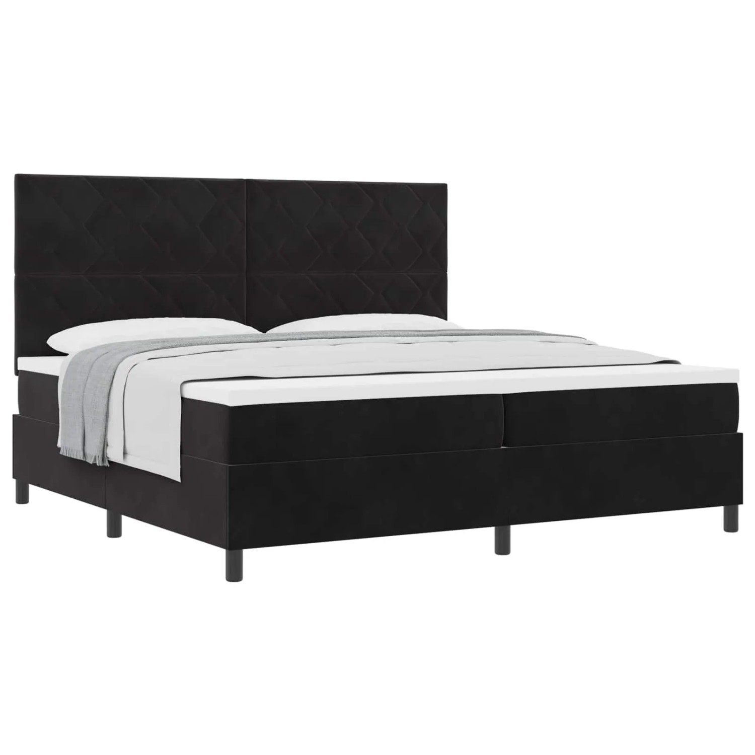 vidaXL Boxspringbett mit Matratze Schwarz 200 x 200 cm Stoff 3339922