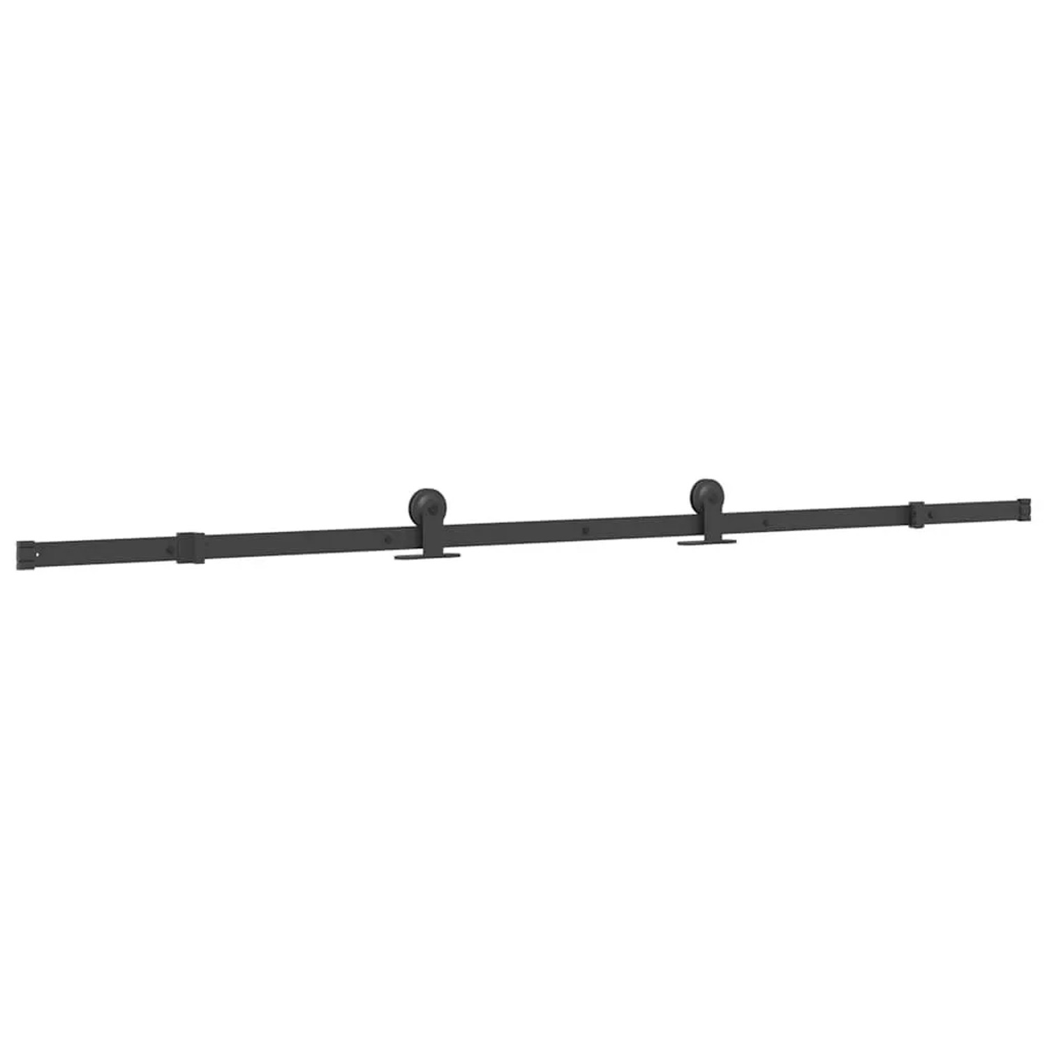vidaXL Schiebetürbeschlag-Set 213,5 cm Stahl Schwarz 4009709