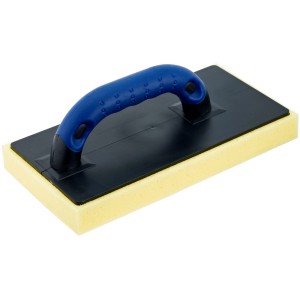 LUX Fliesenwaschbrett Classic, 280 mm, mit blauem Griff und gelbem Schwamm.