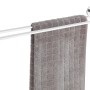 Wenko Badetuchstange Duo Isera, 60 cm, silber glänzend mit Handtuch.