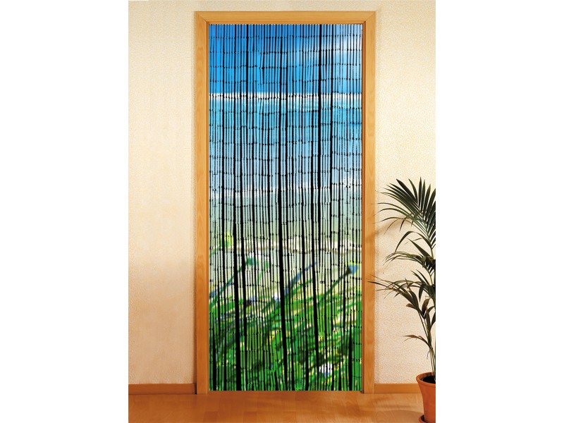 Bambus Türvorhang (90 x 200 cm) Lagoon Bleu - Gardinen / Vorhänge