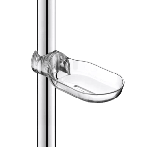 Delabie Seifenablage, transparent, abnehmbar für Haltegriff Ø25/32mm.