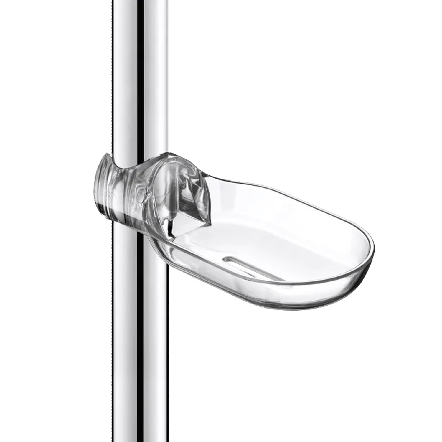 Delabie abnehmbare, verschiebbare Seifenablage transparent für Haltegriff Ø25/Ø32 mm