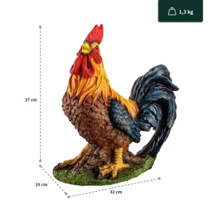 VERDOBA Wetterfeste Gartenfiguren Krähender Hahn