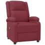 Weinroter Massagesessel Modell 23 von vidaXL aus Kunstleder mit verstellbarer Lehne.