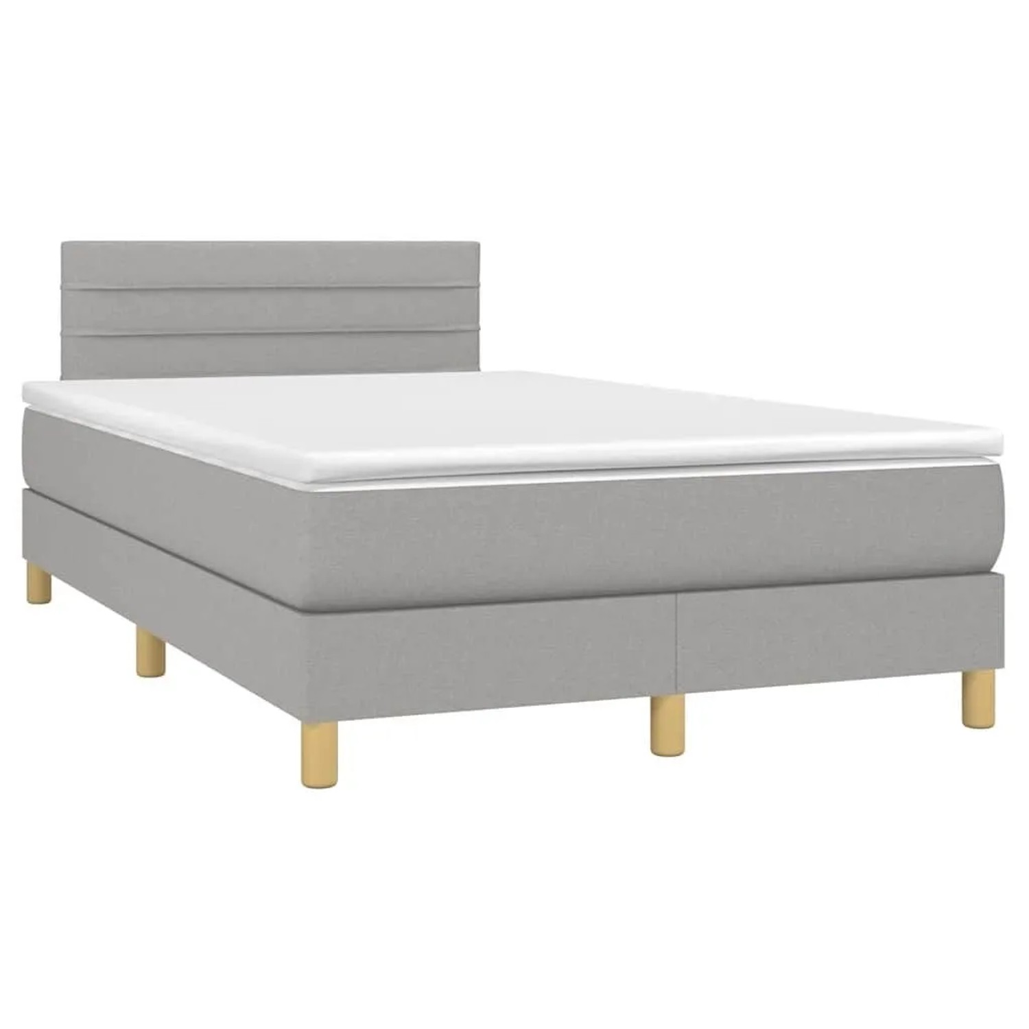 vidaXL Boxspringbett mit Matratze & LED Hellgrau 120x190 cm Stoff 3270095 günstig online kaufen