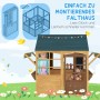 AIYAPLAY faltbares Spielhaus aus Holz mit Fenstern für Kinder im Garten.