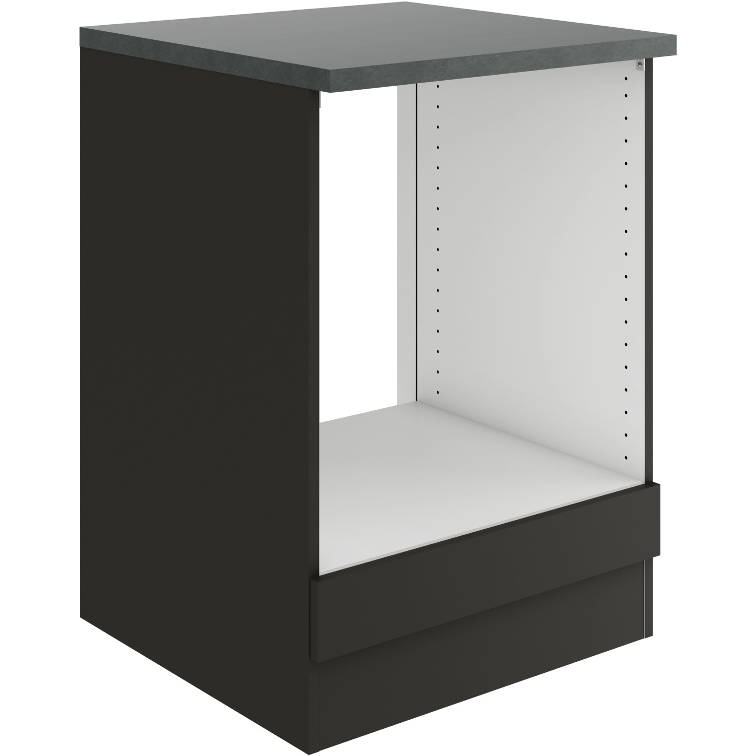 OPTIFIT Herdumbau Madrid420, 60 cm, Anthrazit Matt. Küchenschrank für Backofen mit Arbeitsplatte.