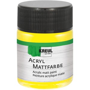 Kreul Acrylfarbe Matt Gelb, 50 ml, für Bastelarbeiten und Kunstprojekte.