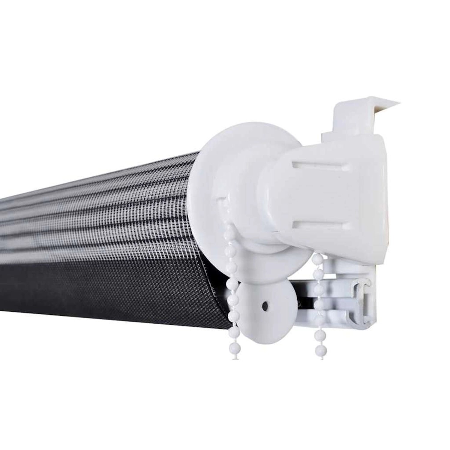 Graues Doppelrollo 40x100 cm mit Kettenzug für variable Lichtdurchlässigkeit.